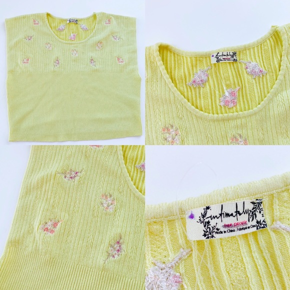 Free People - Lime Floral Embroidery Knit Top - Picture 4 of 4